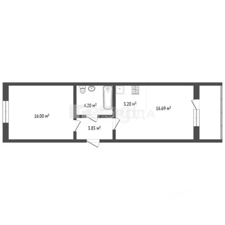 2-к кв. Алтайский край, Барнаул ул. Димитрова, 130 (46.5 м) - Фото 1