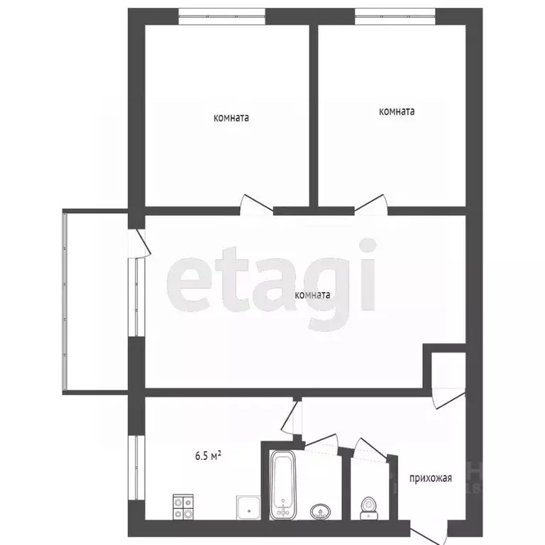 3-к кв. Ростовская область, Ростов-на-Дону Филимоновская ул., 92 (54.0 ... - Фото 0