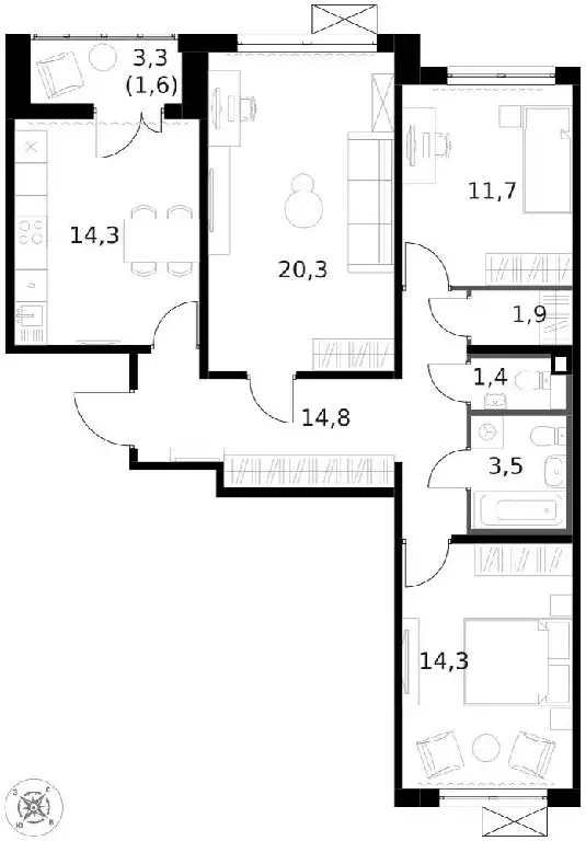 Продается 3-комнатная квартира - Фото 1