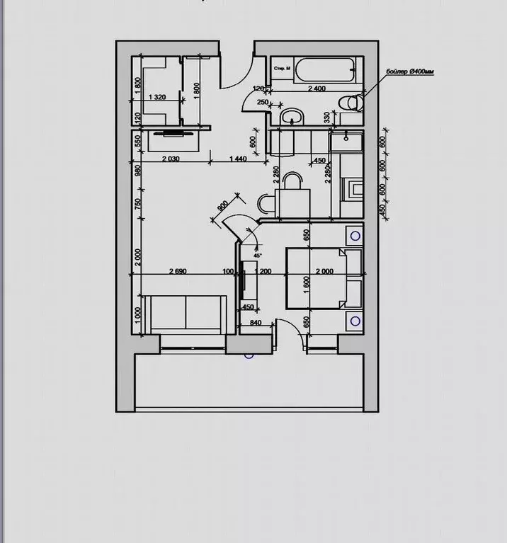 Квартира, 1 комната, 49 м - Фото 1