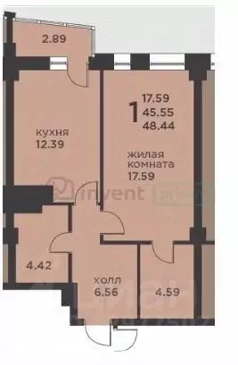 1-к кв. Калининградская область, Калининград ул. Гайдара, 90 (48.7 м) - Фото 1