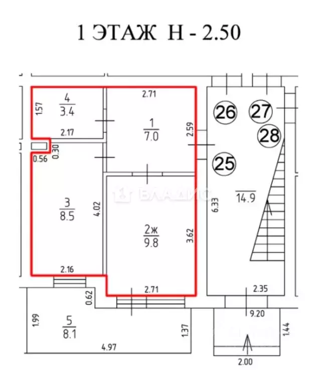1-к кв. Калининградская область, Гурьевский муниципальный округ, пос. ... - Фото 2