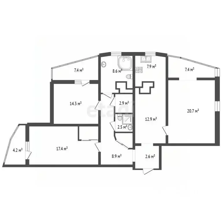 3-к кв. Санкт-Петербург просп. Королева, 7 (125.0 м) - Фото 2