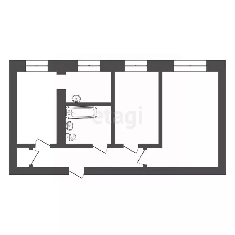 3-к кв. Бурятия, Улан-Удэ Ермаковская ул., 39 (54.6 м) - Фото 2