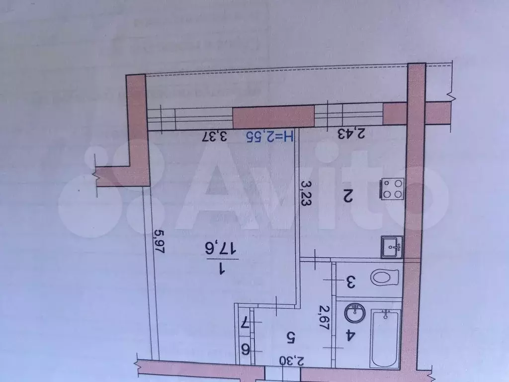1-к. квартира, 33,9 м, 3/9 эт. - Фото 0