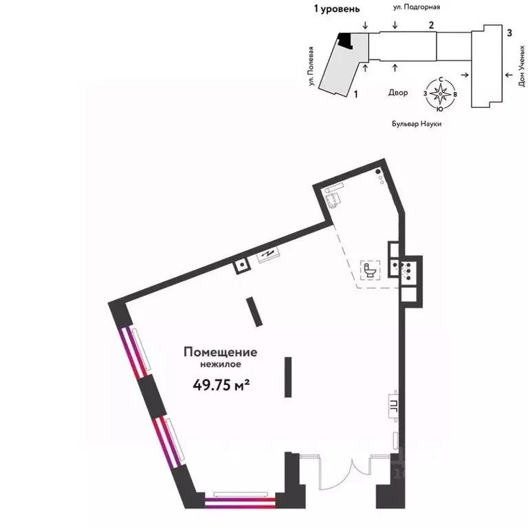 Торговая площадь в Тюменская область, Тюмень Подгорная ул., 73 (50 м) - Фото 1