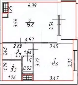1-к кв. Санкт-Петербург ул. Верхне-Каменская, 7к1 (40.0 м) - Фото 2