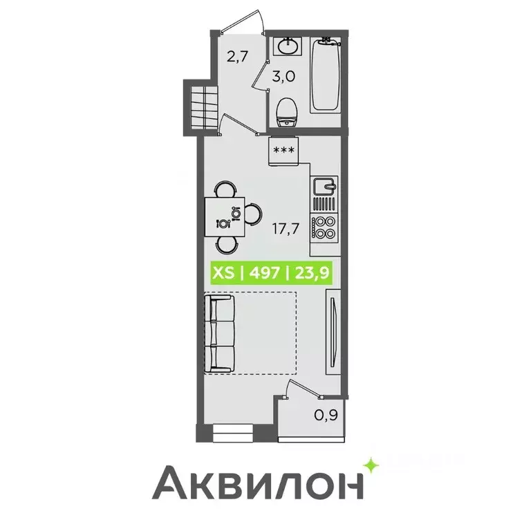 Студия Санкт-Петербург Планерная ул., 87к1 (23.9 м) - Фото 0