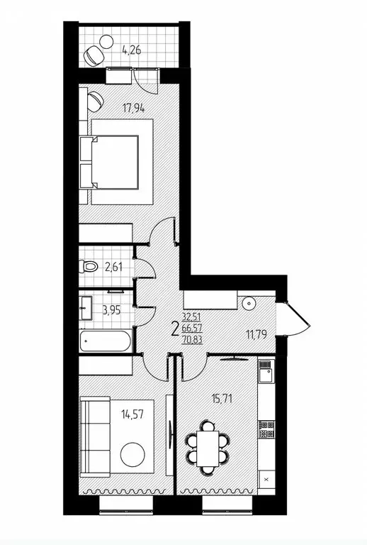 2-комнатная квартира: Энгельс, Полтавская улица, 6А (70.83 м) - Фото 2
