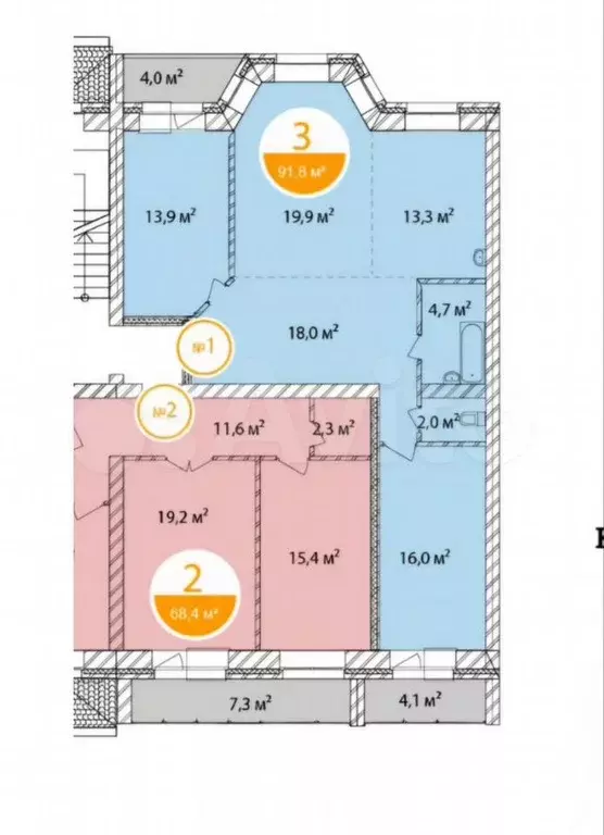 3-к. квартира, 91,8 м, 1/5 эт. - Фото 0