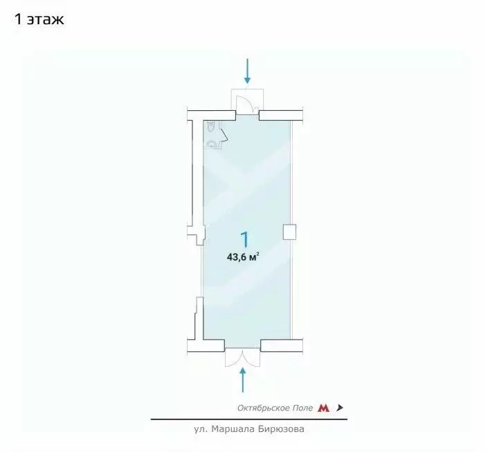 Помещение свободного назначения в Москва ул. Маршала Бирюзова, 16 (44 ... - Фото 2