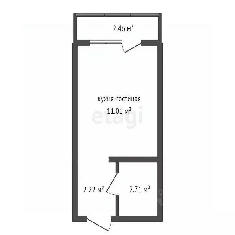 Студия Воронежская область, Воронеж ул. Гаршина, 25к4 (17.17 м) - Фото 1