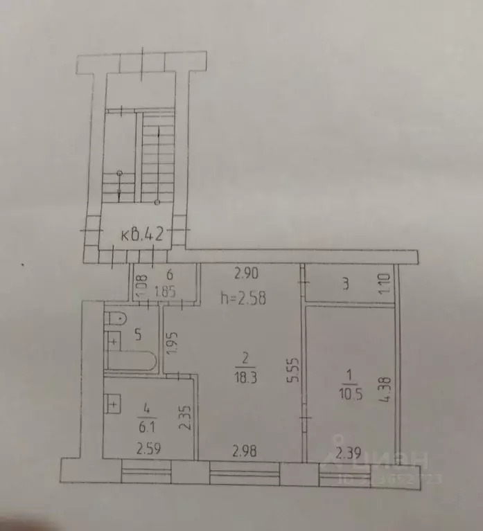 2-к кв. Пермский край, Пермь Студенческая ул., 22 (43.0 м) - Фото 1
