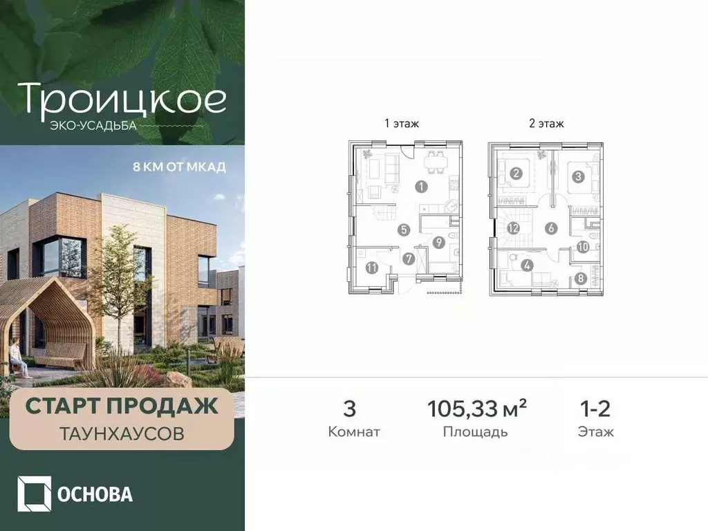 Таунхаус в Московская область, Мытищи городской округ, с. Троицкое  ... - Фото 1