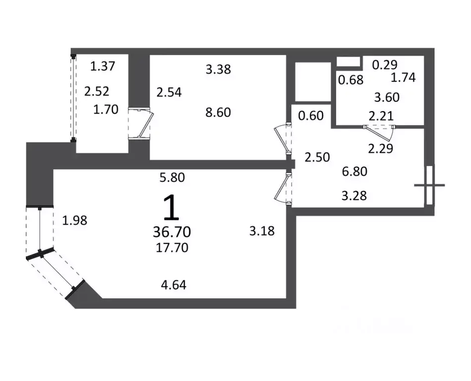 1-к кв. Москва, Москва, Троицк ул. Текстильщиков, 3к2 (36.7 м) - Фото 2