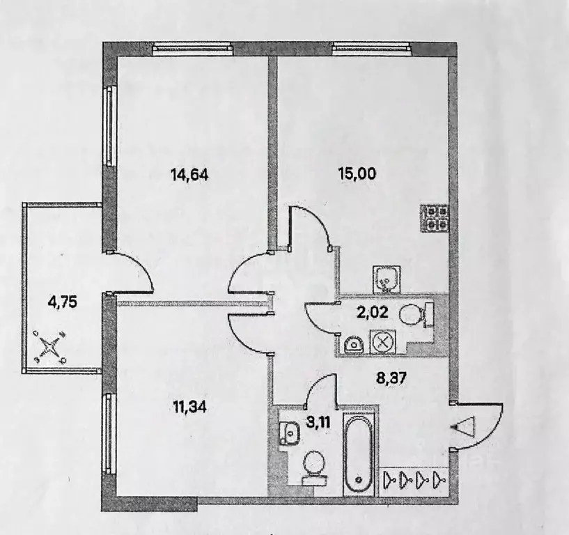 2-к кв. Ленинградская область, Сертолово Всеволожский район, ... - Фото 2
