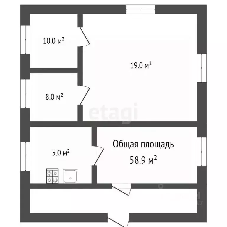 Дом в Брянская область, Жуковка пер. Дзержинского, 14 (59 м) - Фото 1