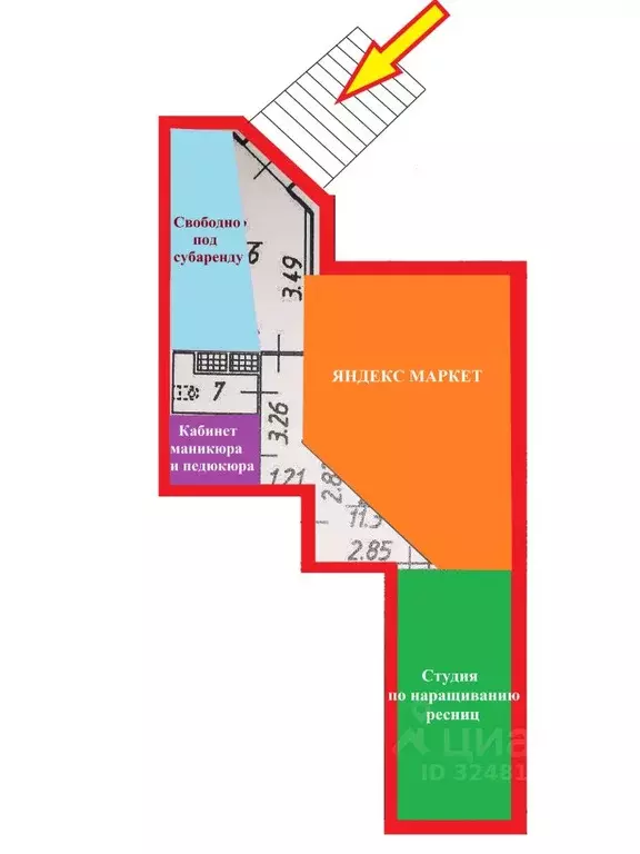 Торговая площадь в Санкт-Петербург ул. Ворошилова, 31к3 (68 м) - Фото 1