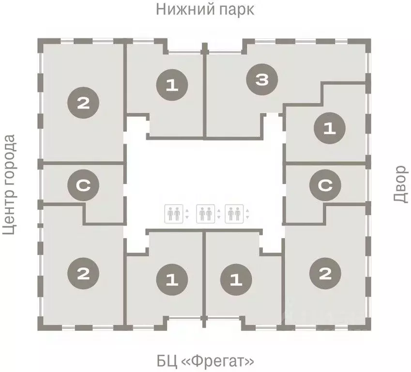 2-к кв. Липецкая область, Липецк пл. Петра Великого, 1 (70.19 м) - Фото 1