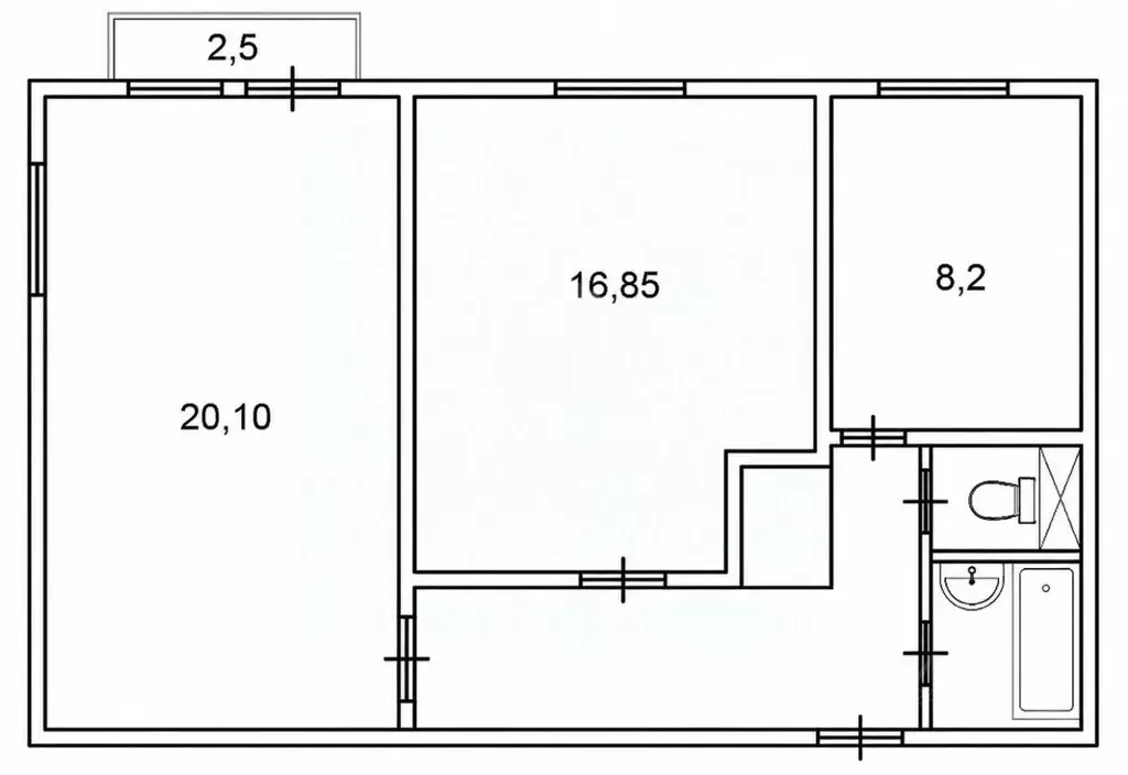 2-к кв. Санкт-Петербург Кантемировская ул., 31 (58.1 м) - Фото 2