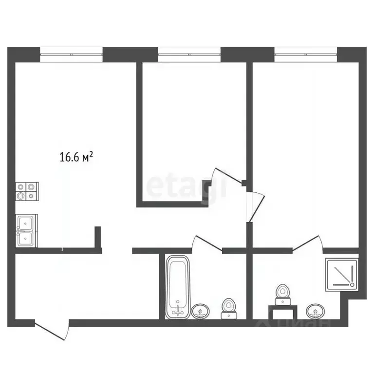 3-к кв. Москва ул. Дыбенко, 7/1 (60.6 м) - Фото 2