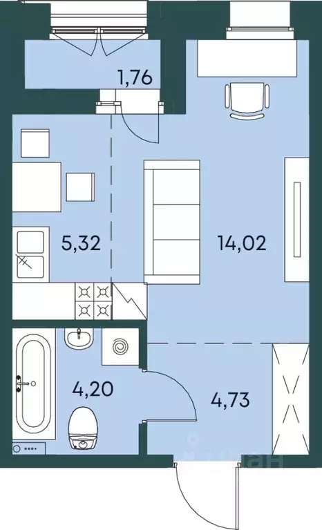 1-к кв. Иркутская область, Иркутский муниципальный округ, Маркова рп  ... - Фото 1