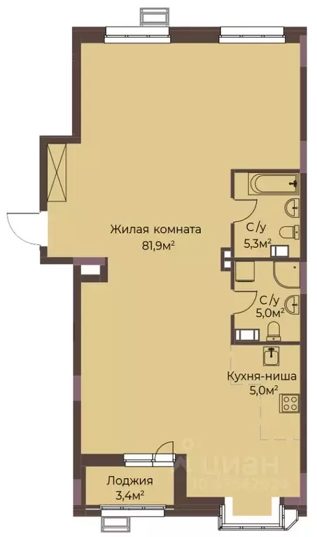 1-к кв. Нижегородская область, Нижний Новгород ул. Максима Горького, ... - Фото 1