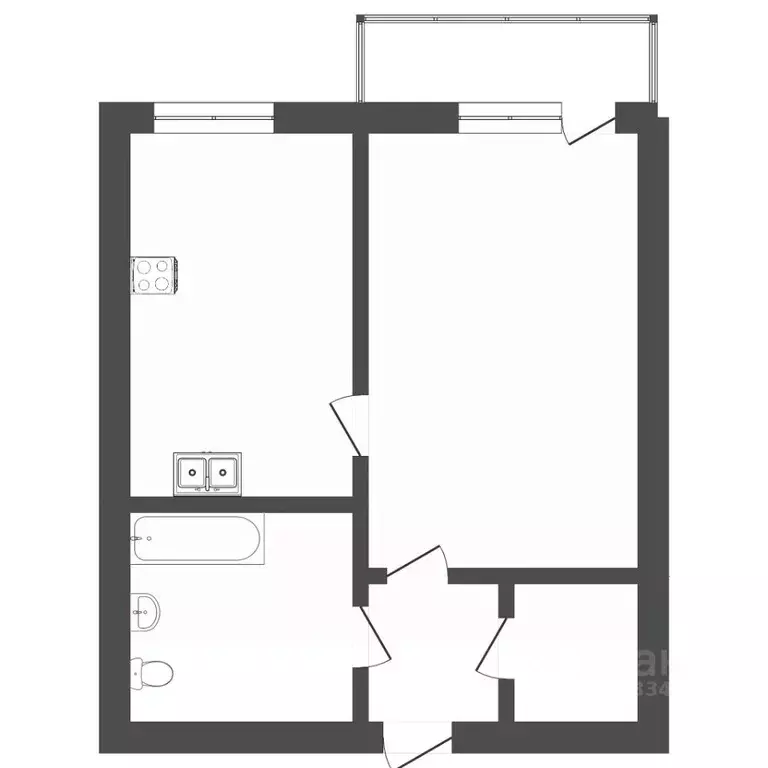 1-к кв. Тюменская область, Тюмень Харьковская ул., 57/3 (36.7 м) - Фото 2