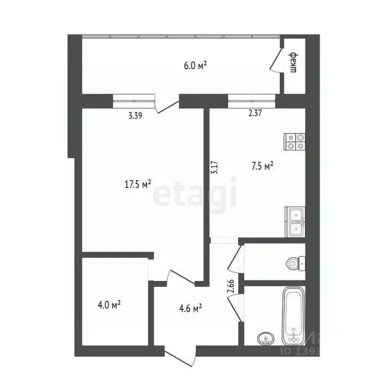 1-к кв. Тюменская область, Тюмень ул. Боровская, 8 (34.4 м) - Фото 2