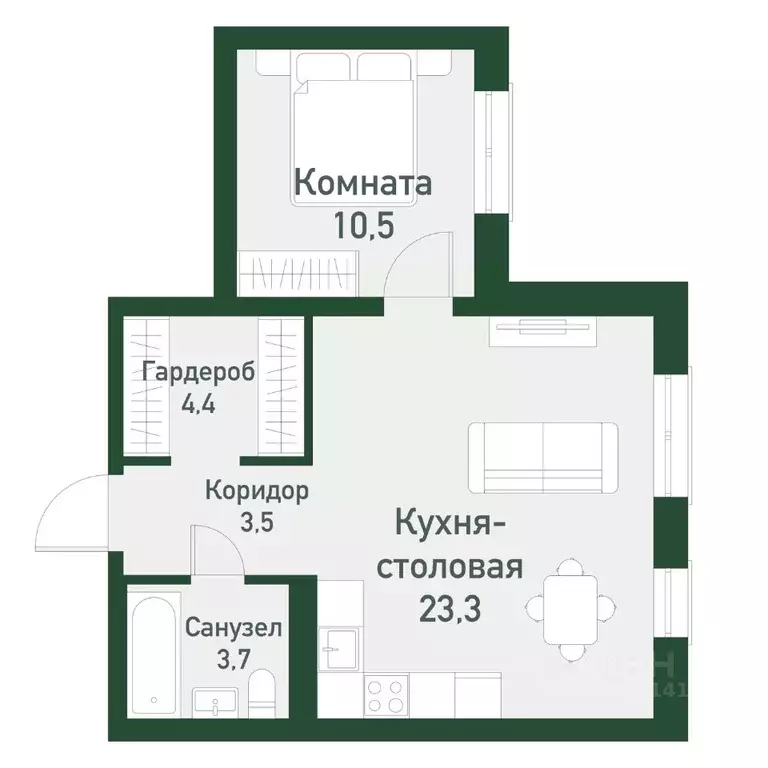 1-к кв. Челябинская область, Челябинский городской округ, пос. ... - Фото 0