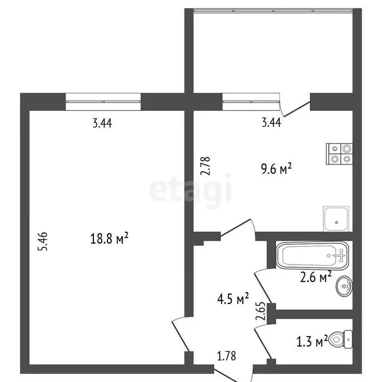 1-комнатная квартира: Якутск, улица Петровского, 10/5 (36.8 м) - Фото 0