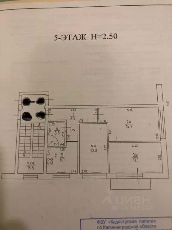 3-к кв. Калининградская область, Гвардейский муниципальный округ, пос. ... - Фото 2