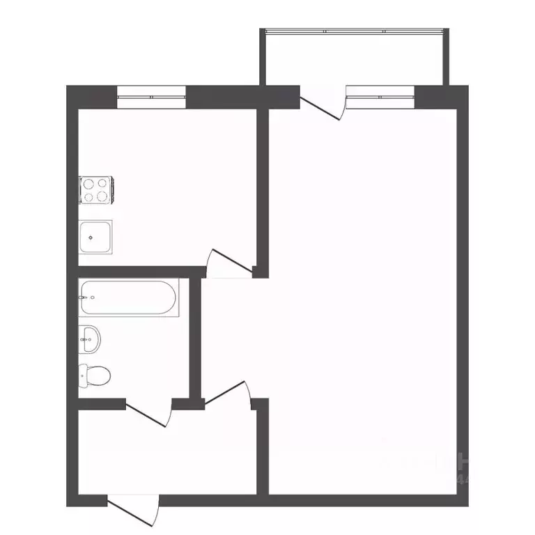 1-к кв. Тюменская область, Тюмень ул. 50 лет Октября, 64 (32.0 м) - Фото 0