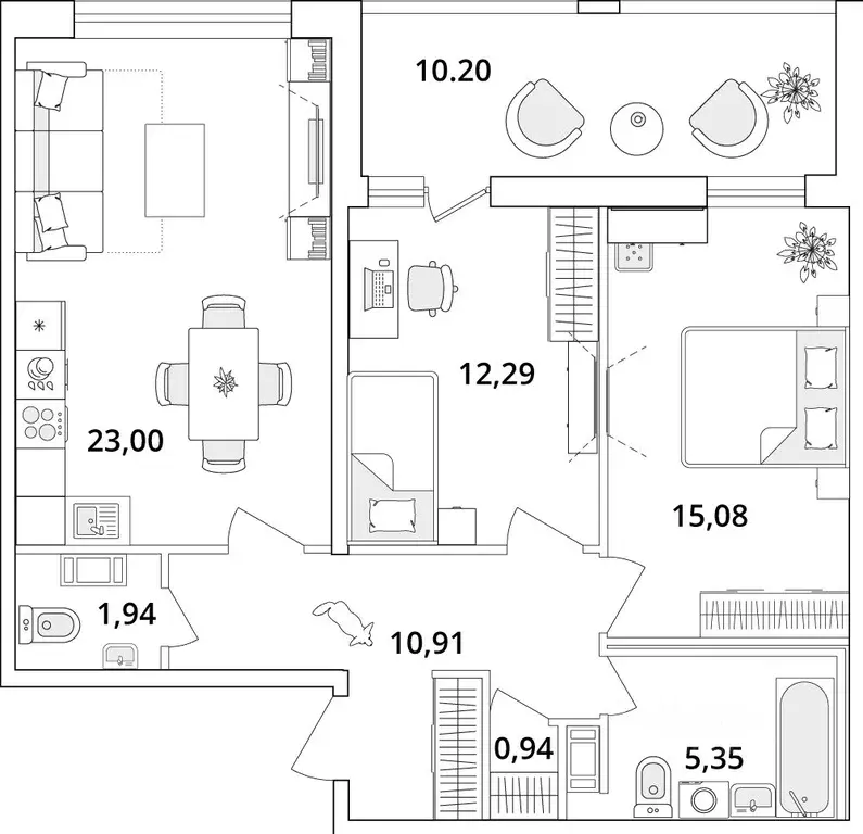 2-к кв. Санкт-Петербург Кубинская ул., 82к3с1 (74.9 м) - Фото 0