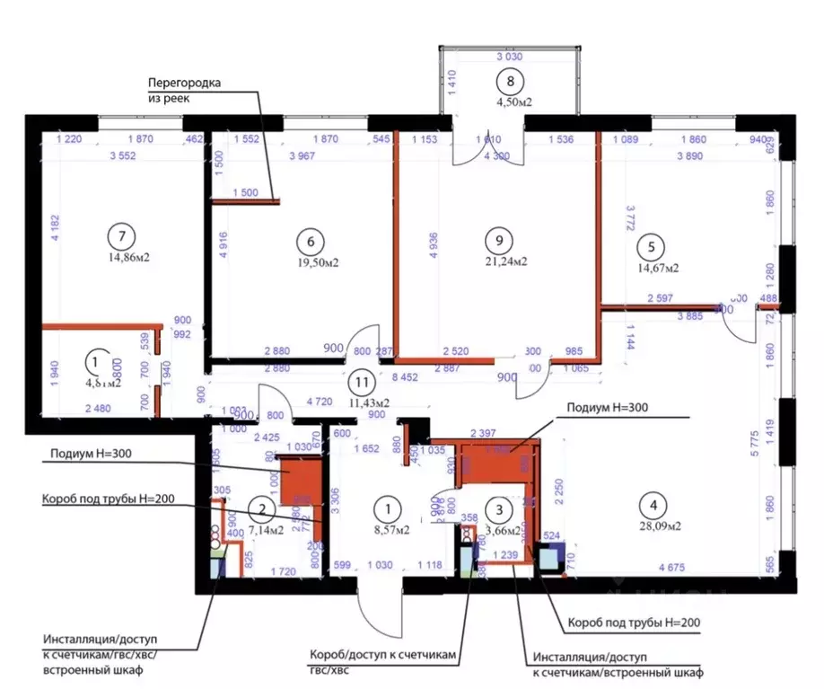 4-к кв. Санкт-Петербург Петровский просп., 11к3 (146.0 м) - Фото 1