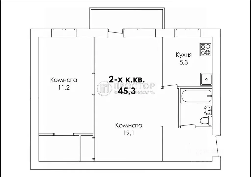 2-к кв. Москва Большая Черкизовская ул., 3К5 (45.3 м) - Фото 2