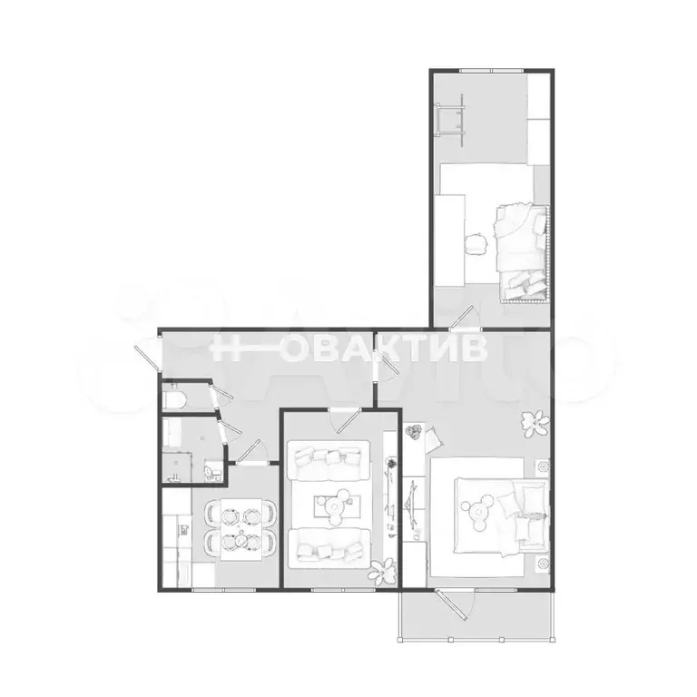 3-к. квартира, 60 м, 3/5 эт. - Фото 1