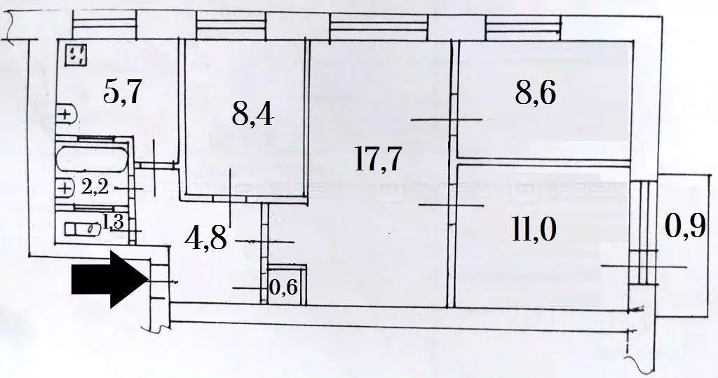 4-к кв. Татарстан, Казань ул. Лейтенанта Красикова, 12 (60.7 м) - Фото 0