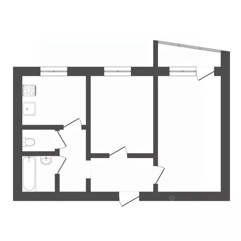 2-к кв. Тюменская область, Тюмень ул. Свердлова, 20 (50.0 м) - Фото 1