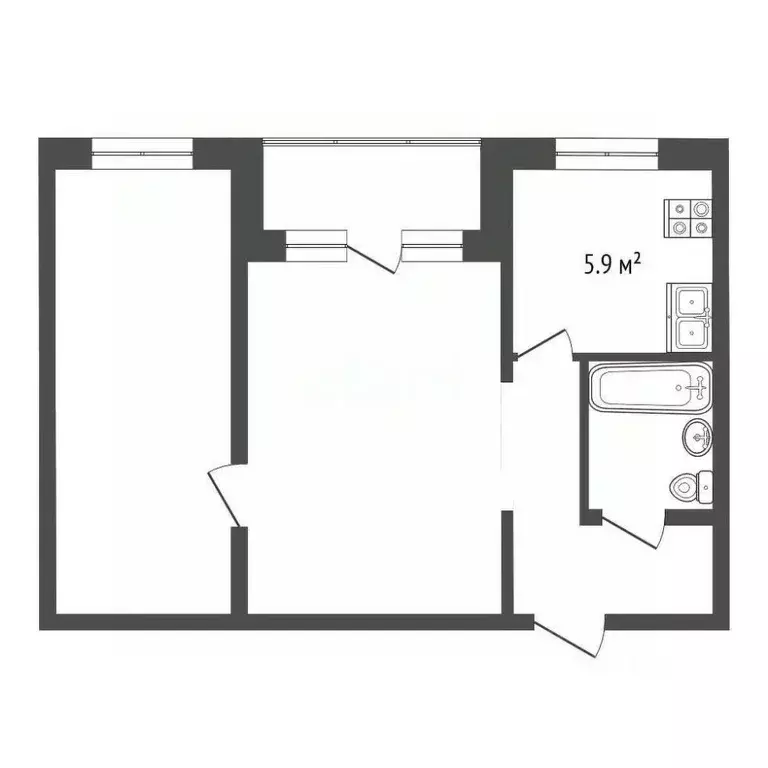 2-к кв. Московская область, Раменское Коммунистическая ул., 29 (46.9 ... - Фото 2