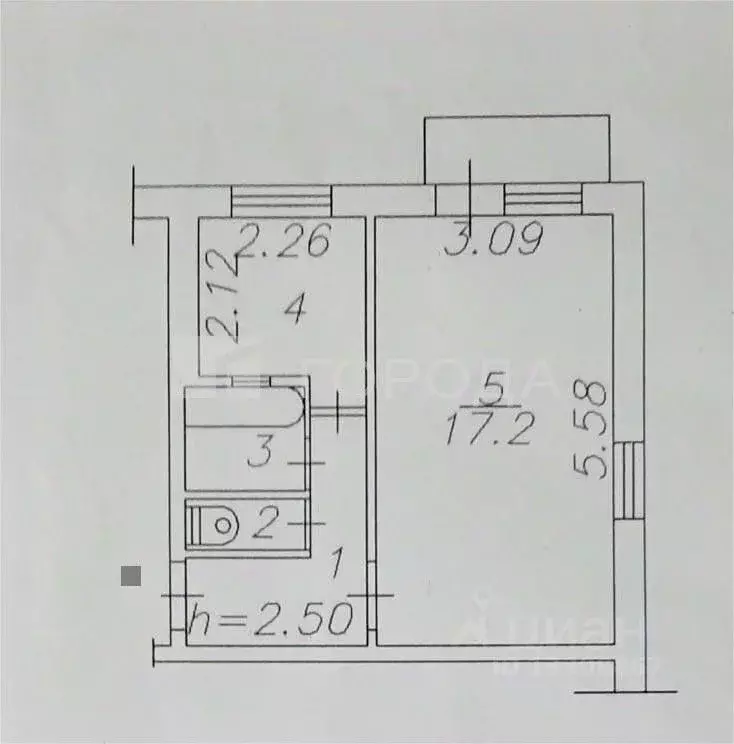 1-к кв. Кемеровская область, Новокузнецк ул. Грдины, 1 (30.0 м) - Фото 1