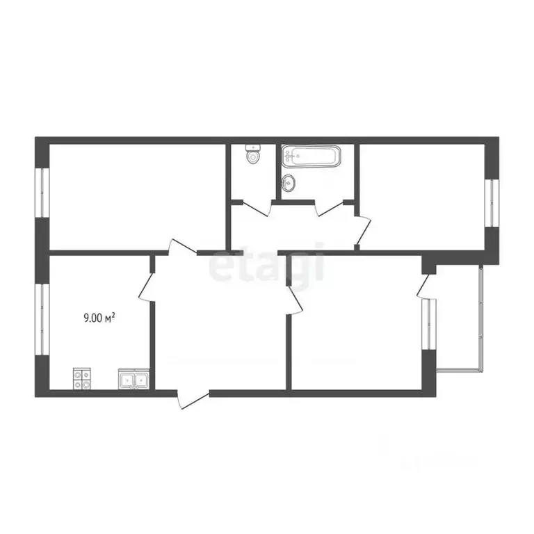 3-к кв. Калужская область, Балабаново г. Боровский муниципальный ... - Фото 1