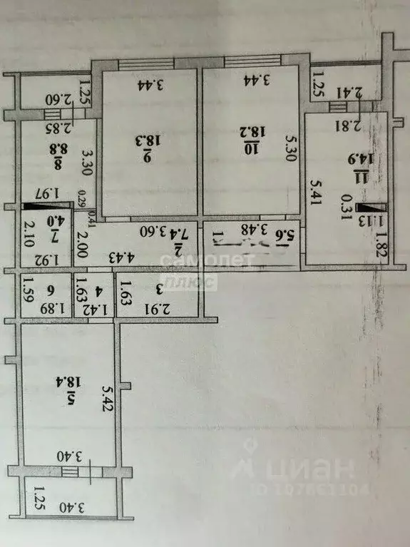 3-к кв. Липецкая область, Липецк ул. Хренникова, 5 (105.6 м) - Фото 2