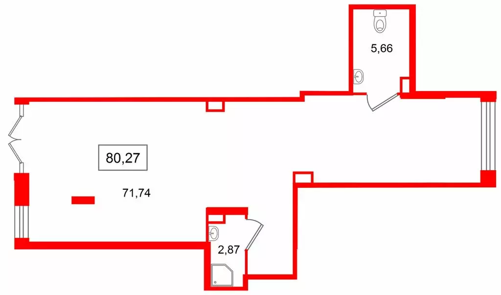 Помещение свободного назначения (80.27 м) - Фото 2