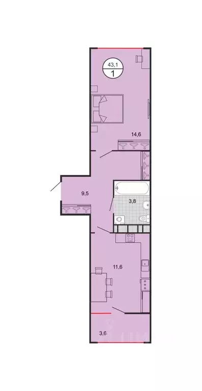 1-к кв. Ставропольский край, Михайловск Шпаковский район, пер. ... - Фото 1