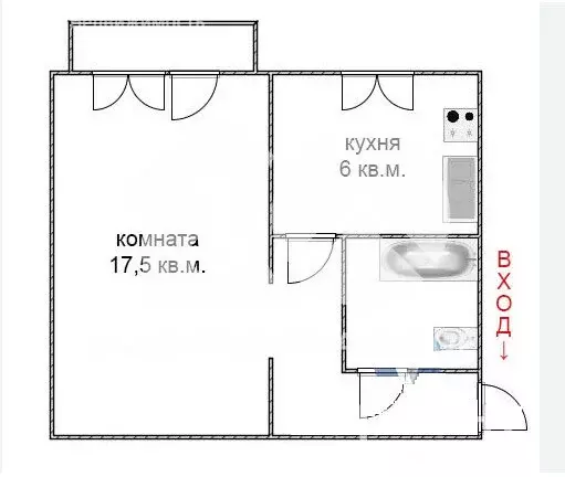 1-комнатная квартира: Искитим, микрорайон Южный, 38 (28.7 м) - Фото 0