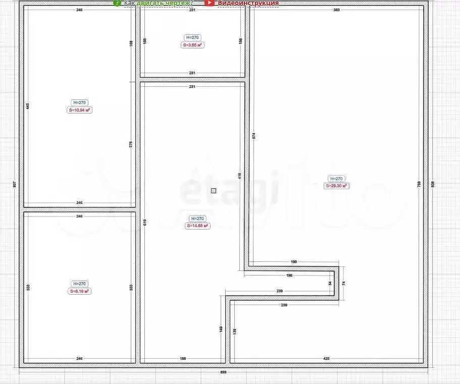 4-к. квартира, 93,9 м, 2/2 эт. - Фото 0