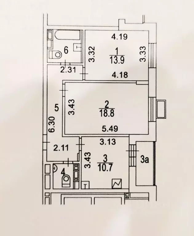 2-к кв. Москва Радужная ул., 18 (59.2 м) - Фото 2