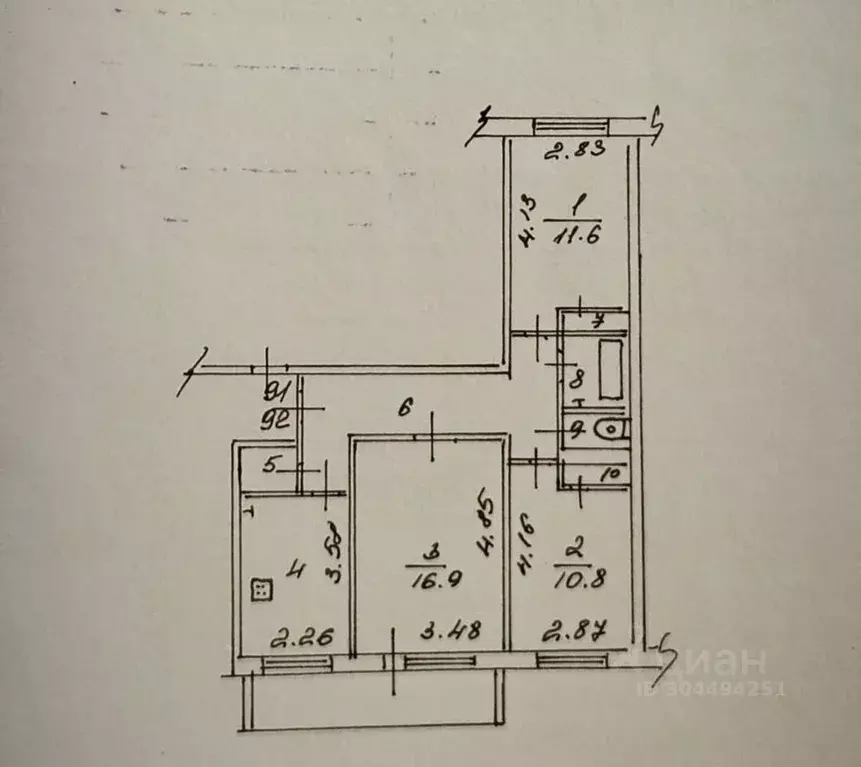 3-к кв. Калужская область, Калуга Отбойная ул., 18/2 (65.7 м) - Фото 0