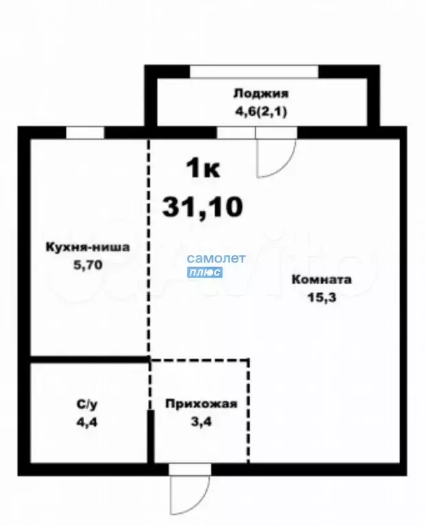 1-к. квартира, 31,1 м, 11/16 эт. - Фото 0